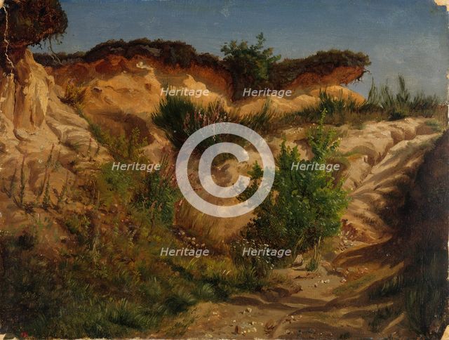 Sand pit, exercise, 1854. Creator: Werner Holmberg.