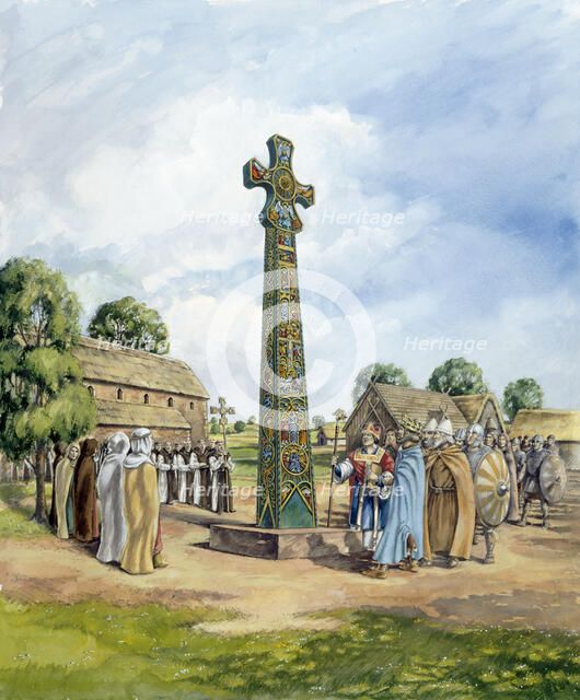 Sandbach Crosses, 9th century, (c1990-2010). Artist: Peter Dunn.
