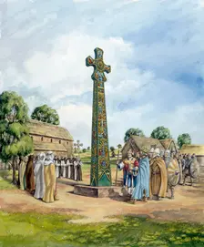 Sandbach Crosses, 9th century, (c1990-2010). Artist: Peter Dunn