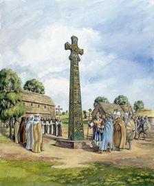 Sandbach Crosses, 9th century, (c1990-2010). Artist: Peter Dunn