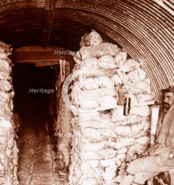 Sandbagged entrance, Champagne, France, c1914-c1918. Artist: Unknown.