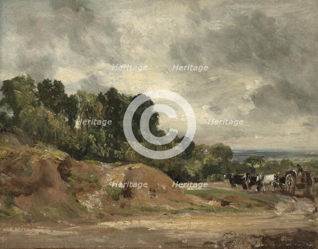 Sandbanks And A Cart And Horses On Hampstead Heath, c1820-25. Creator: John Constable.