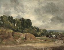 Sandbanks And A Cart And Horses On Hampstead Heath, c1820-25. Creator: John Constable