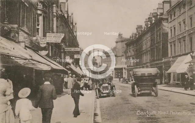 'Sandgate Road, Folkestone', late 19th-early 20th century. Artist: Unknown.