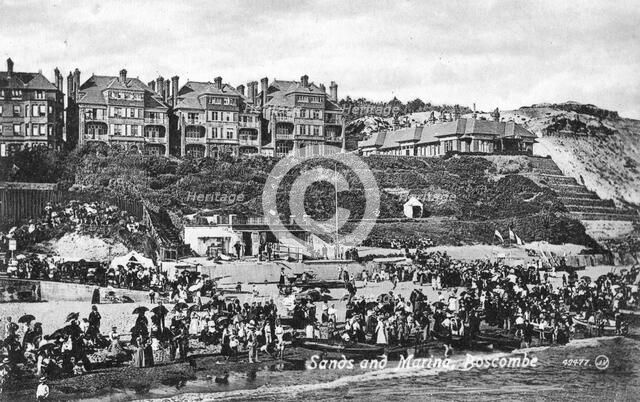 Sands and marina, Boscombe, Bournemouth, Dorset, early 20th century(?). Artist: Unknown