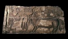 Sandstone block carved in sunken relief, 1333-1323 BC