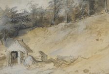 Sandy slope with a hut. Creator: Unknown