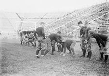 Sanford Trying out men for Centre, Yale, between c1910 and c1915. Creator: Bain News Service