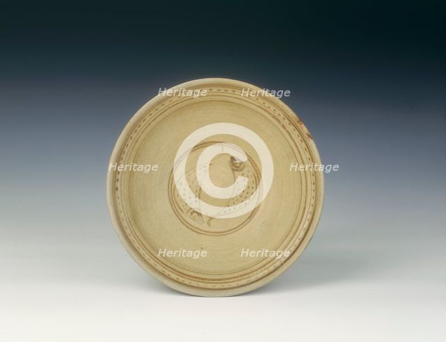Sankampaeng stoneware dish with double fish decoration, Northern Thailand, 14th-15th century. Artist: Unknown