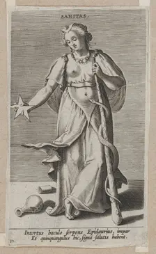 Sanitas, from Prosopographia, ca. 1585-90., ca. 1585-90. Creator: Philip Galle