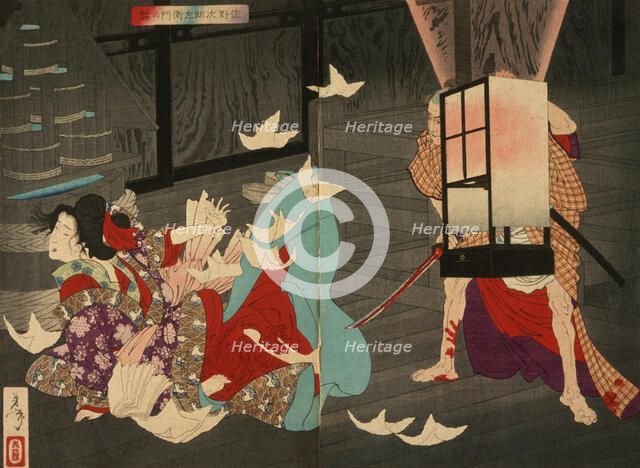 Sano Jirozaemon Murdering a Courtesan, 1886. Creator: Tsukioka Yoshitoshi.