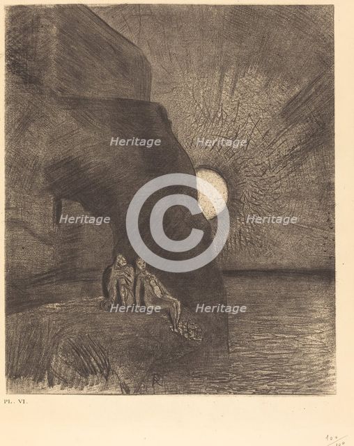 Sans cesse a mes cotes s'agite le demon (Ceaselessly by my side the demon stirs), 1890. Creator: Odilon Redon.
