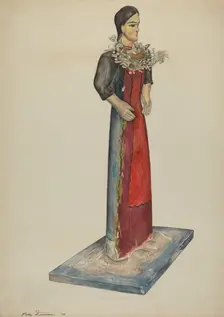Santo, Bulto (Our Lady), 1938. Creator: Polly Duncan