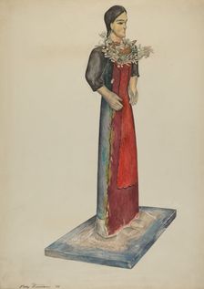 Santo, Bulto (Our Lady), 1938. Creator: Polly Duncan
