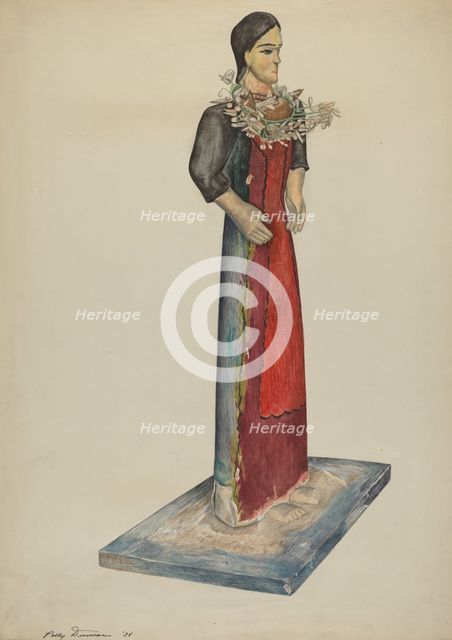 Santo, Bulto (Our Lady), 1938. Creator: Polly Duncan.