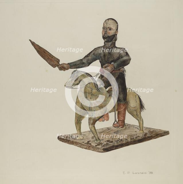 Santo Bulto (Santiago or San Diego), 1938. Creator: Eldora P. Lorenzini.