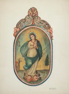 Santo de Retablo (Virgin Mary), 1939/1940. Creators: Robert W.R. Taylor, William Kieckhofel