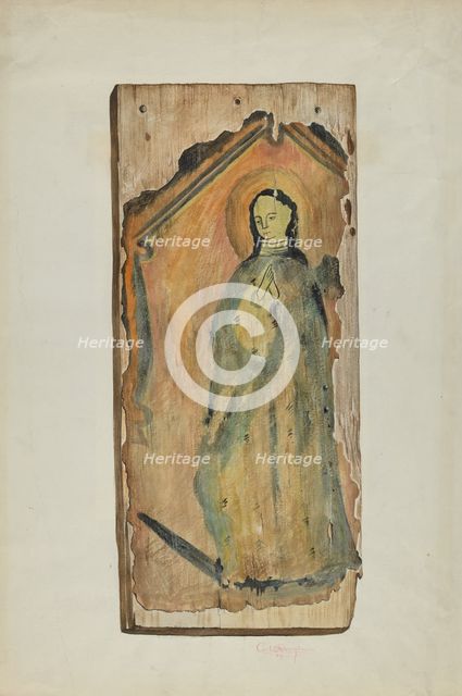 Santo (Lady of Guadaloupe), 1939. Creator: Carl O'Bergh.