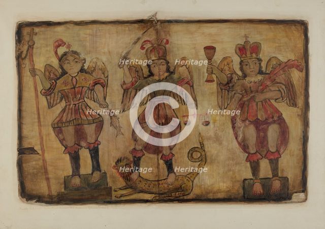 Santos Retablos, 1936. Creator: Maude Valle.