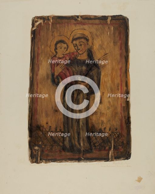 Santos Retablos, 1936. Creator: Maude Valle.