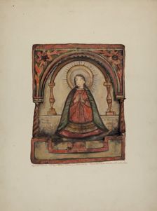 Santos Retablos, 1936. Creator: Maude Valle