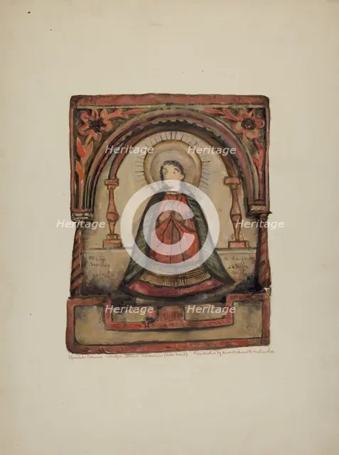 Santos Retablos, 1936. Creator: Maude Valle.