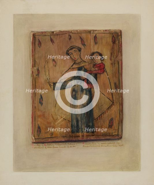 Santos Retablos, 1936. Creator: Maude Valle.