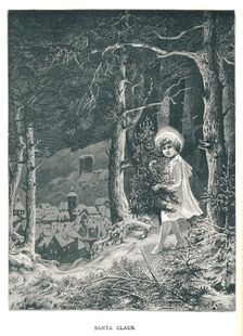 Santa Claus.Illustration From The Strand Magazine January-June 1891