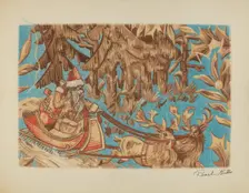 Santa Claus Tapestry, c. 1939. Creator: Pearl Gibbo