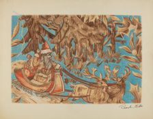 Santa Claus Tapestry, c. 1939. Creator: Pearl Gibbo