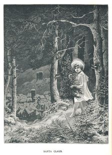 Santa Claus.Illustration From The Strand Magazine January-June 1891