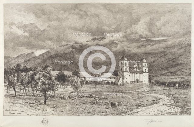Santa Barbara Mission, 1886. Creator: Peter Moran.