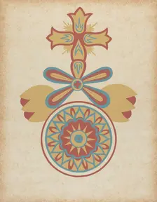Santa Barbara Mission Doorway Design from the portfolio "Decorative Art...", 1935/1942. Creator: Unknown