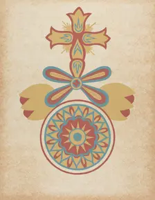 Santa Barbara Mission Doorway Design from the portfolio "Decorative Art...", 1935/1942. Creator: Unknown