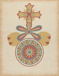 Santa Barbara Mission Doorway Design from the portfolio "Decorative Art...", 1935/1942. Creator: Unknown