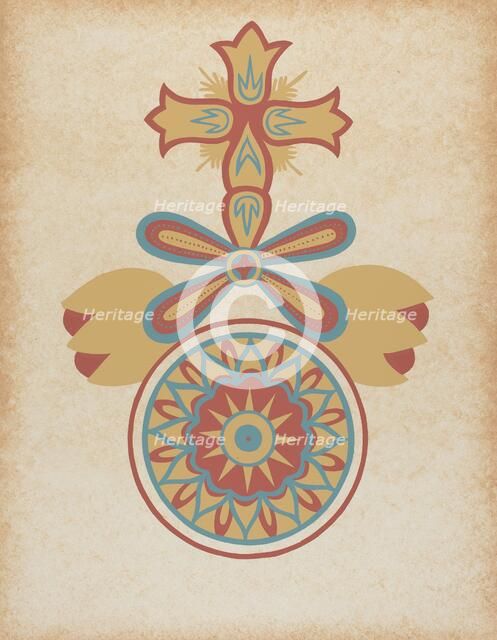 Santa Barbara Mission Doorway Design from the portfolio "Decorative Art...",1935/1942. Creator: Unknown.