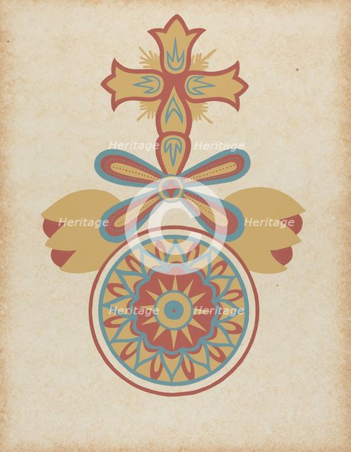 Santa Barbara Mission Doorway Design from the portfolio "Decorative Art...", 1935/1942. Creator: Unknown.