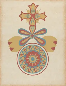 Santa Barbara Mission Doorway Design from the portfolio "Decorative Art...", 1935/1942. Creator: Unknown