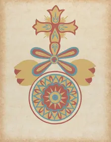 Santa Barbara Mission Doorway Design from the portfolio "Decorative Art...", 1935/1942. Creator: Unknown