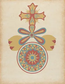 Santa Barbara Mission Doorway Design from the portfolio "Decorative Art...", 1935/1942. Creator: Unknown
