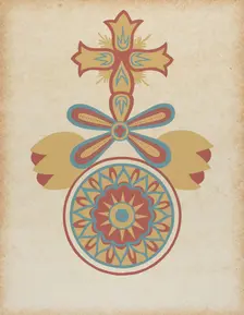 Santa Barbara Mission Doorway Design from the portfolio "Decorative Art...", 1935/1942. Creator: Unknown