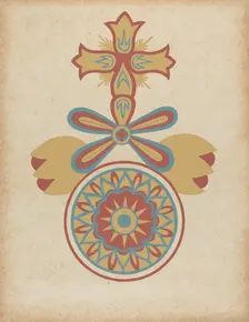 Santa Barbara Mission Doorway Design from the portfolio "Decorative Art...", 1935/1942. Creator: Unknown