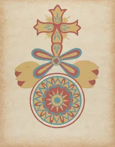 Santa Barbara Mission Doorway Design from the portfolio "Decorative Art...", 1935/1942. Creator: Unknown
