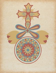 Santa Barbara Mission Doorway Design from the portfolio "Decorative Art...", 1935/1942. Creator: Unknown