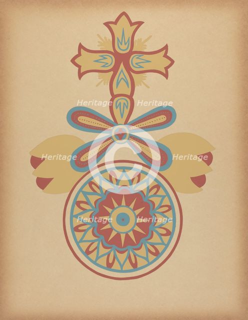 Santa Barbara Mission Doorway Design from the portfolio "Decorative Art...", 1935/1942. Creator: Unknown.