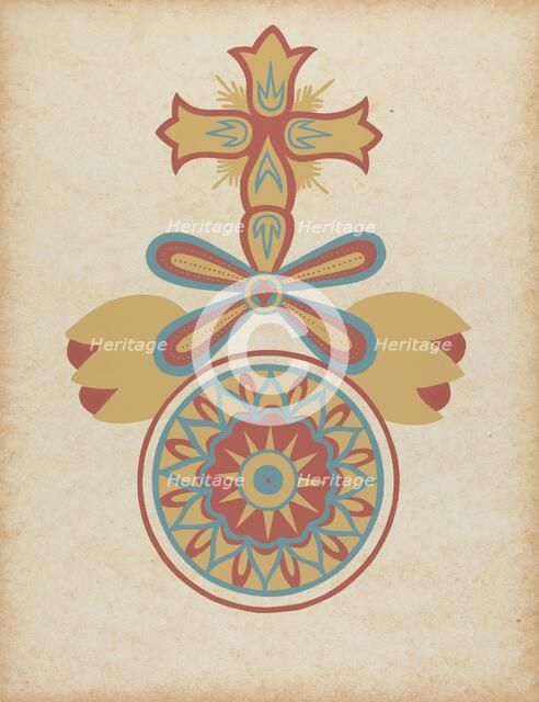 Santa Barbara Mission Doorway Design from the portfolio "Decorative Art...", 1935/1942. Creator: Unknown.