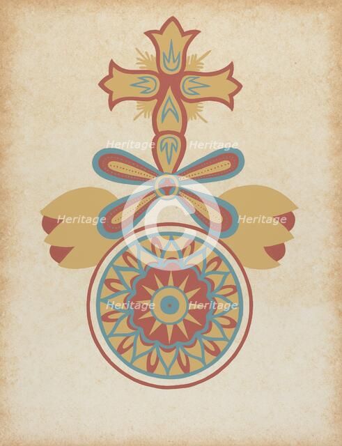 Santa Barbara Mission Doorway Design from the portfolio "Decorative Art...", 1935/1942. Creator: Unknown.