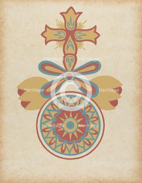 Santa Barbara Mission Doorway Design from the portfolio "Decorative Art...", 1935/1942. Creator: Unknown.