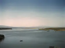 Santa Fe R.R. crosses the Colorado River into California between Topock, Arizona and Beal, CA., 1943 Creator: Jack Delano
