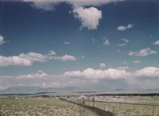 Santa Fe R.R. line going to Albuquerque, New Mexico, past the Isleta Indian reservation, 1943. Creator: Jack Delano